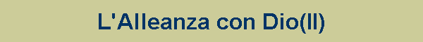 L'Alleanza con Dio(II)